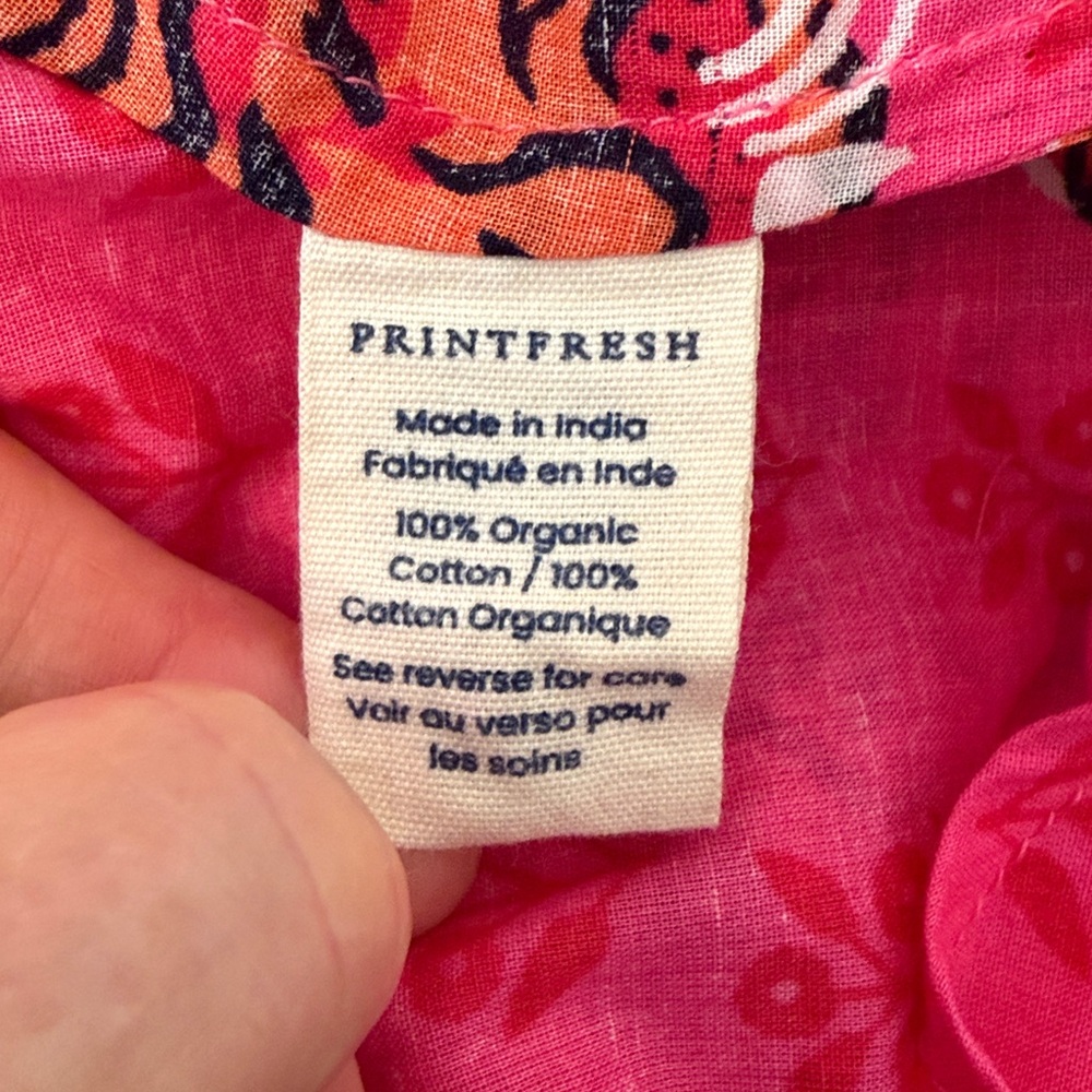 PRINTFRESH On a Whim Cotton Blouse in Neon Rose Siberian Stripes Size XS - Picture 13 of 14